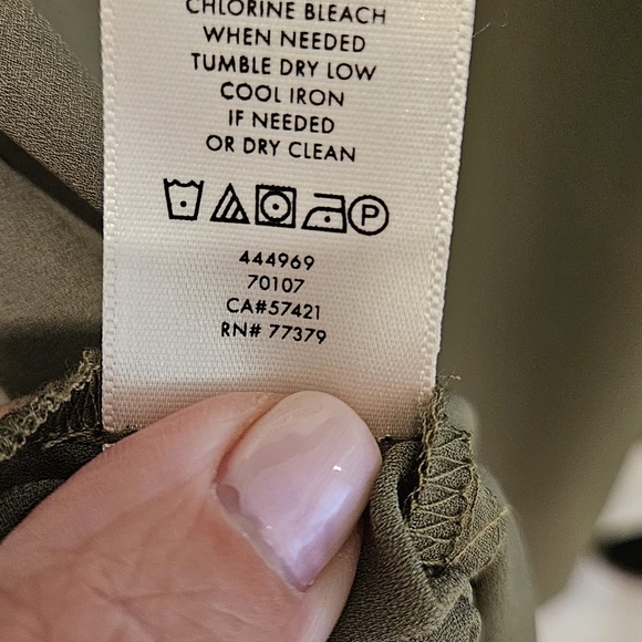 Plus Size XXL Ann Taylor Blouse Olive Green - Picture 10 of 11